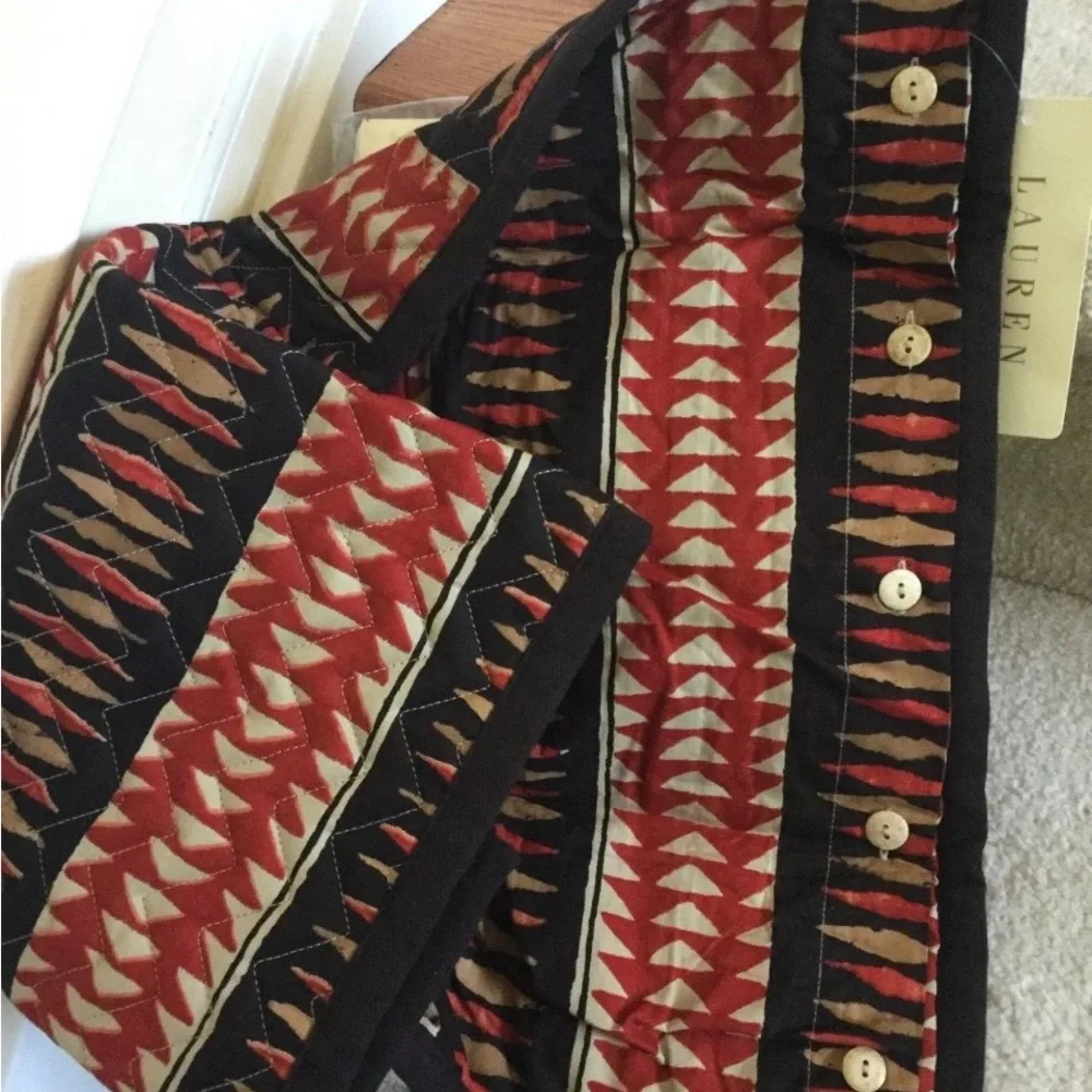 NIP RALPH LAUREN Heritage Balti Brown Multi Quilted STANDARD Sham Set of (2)